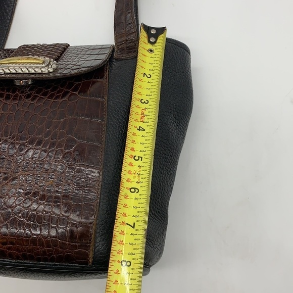 Brighton Brown Snakeskin Black Pebble Leather Shoulder Bag. BP1630A - Picture 6 of 11